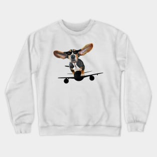 Dog plane funny Crewneck Sweatshirt